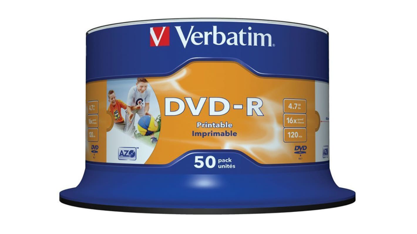 Verbatim DVD-R 16x Wide Printable 50pk