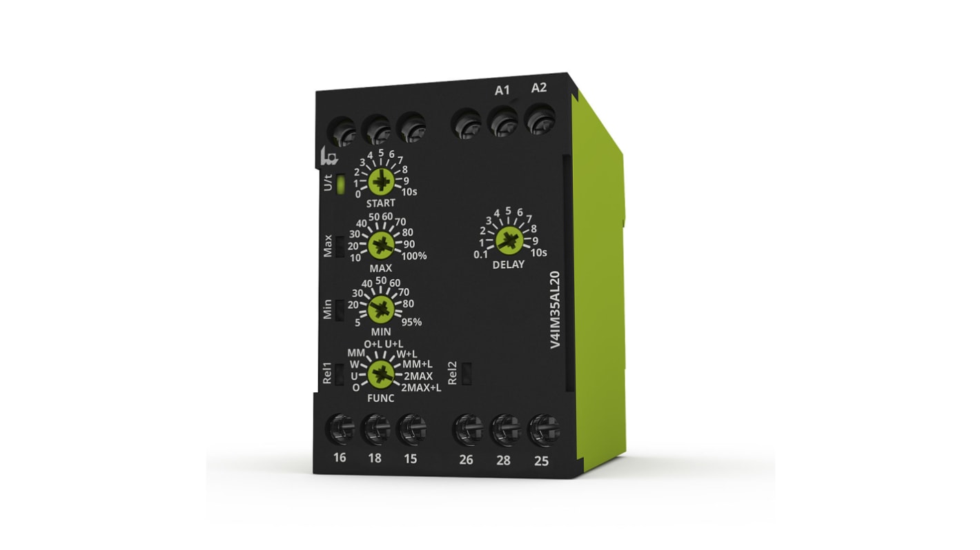 Tele Current Monitoring Relay, 1 Phase, DPDT, DIN Rail