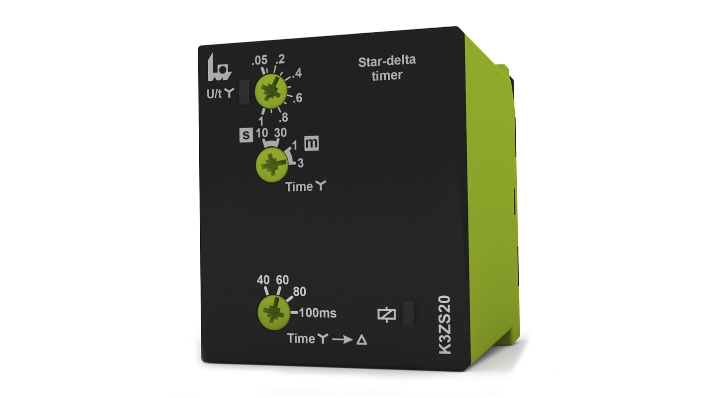 Timer Relay Egyszeres, 1 s → 3min, DPDT, 2 érintkezős, Csavar, 12 → 240V ac/dc K3ZS20