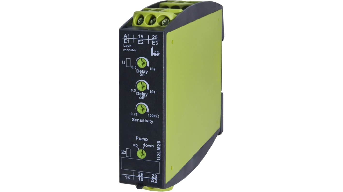 Tele Level Monitoring Relay, 1 Phase, DPDT, DIN Rail