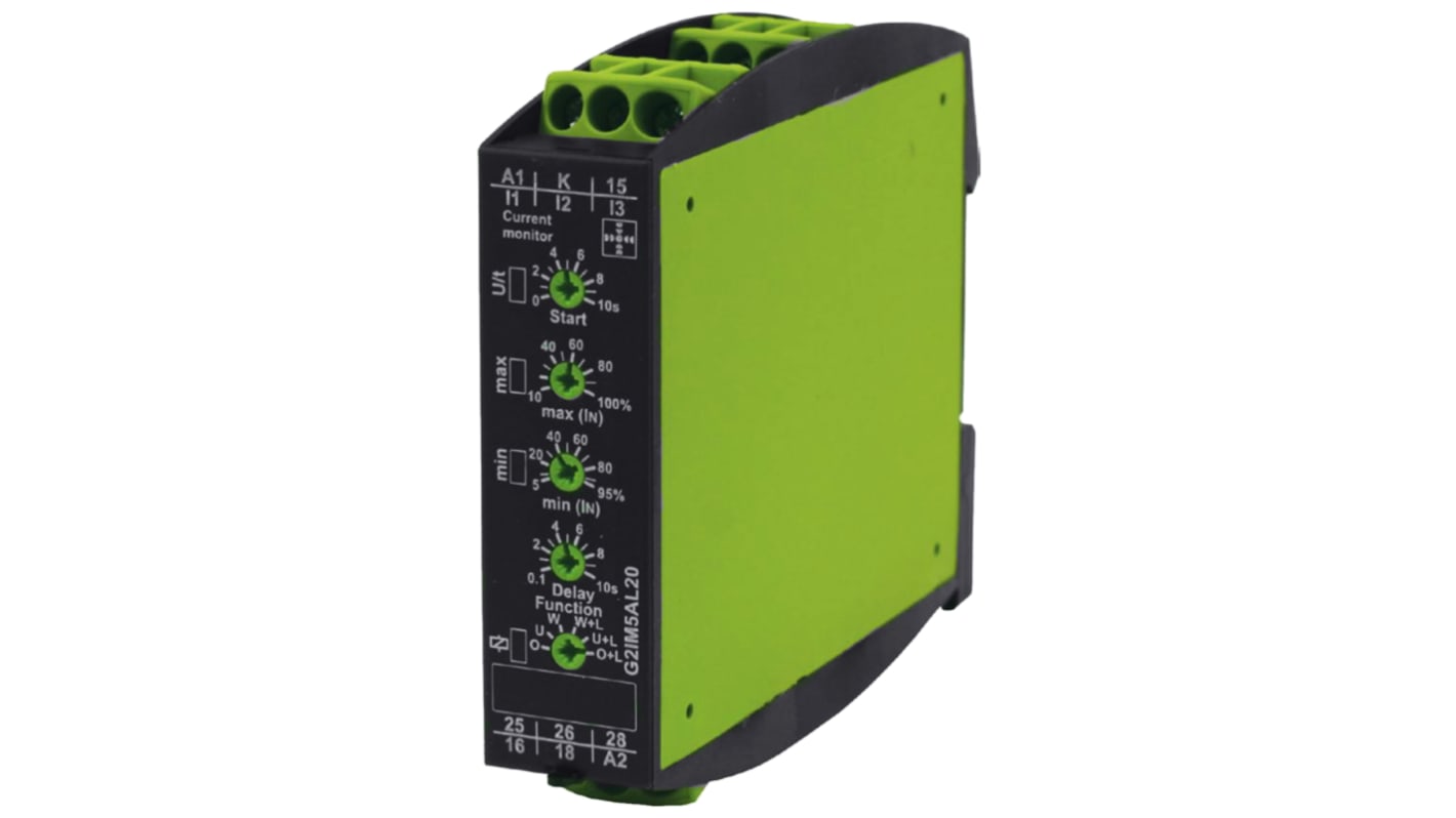 Tele Current Monitoring Relay, 1 Phase, DPDT, DIN Rail