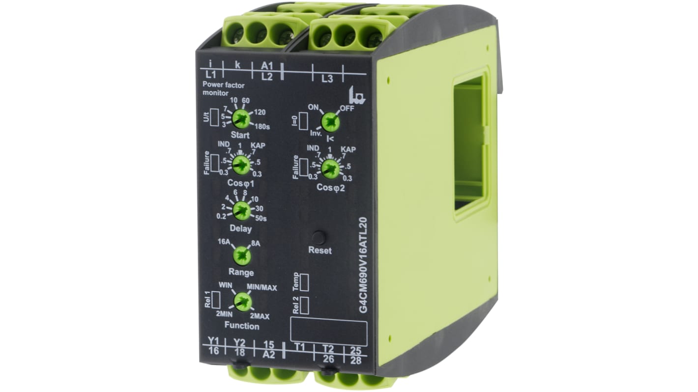 G4CM690V16ATL20 Tele Power Factor Monitoring Relay, 1, 3 Phase, DPDT