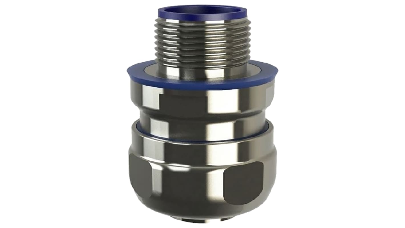 Flexicon External Thread Fitting, Conduit Fitting, 32mm Nominal Size, M32, 316 Stainless Steel