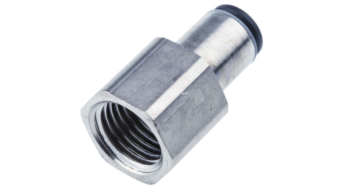 Legris LF3000 Series Straight Threaded Adaptor, G 1/2 Female to Push In 16 mm, Threaded-to-Tube Connection Style