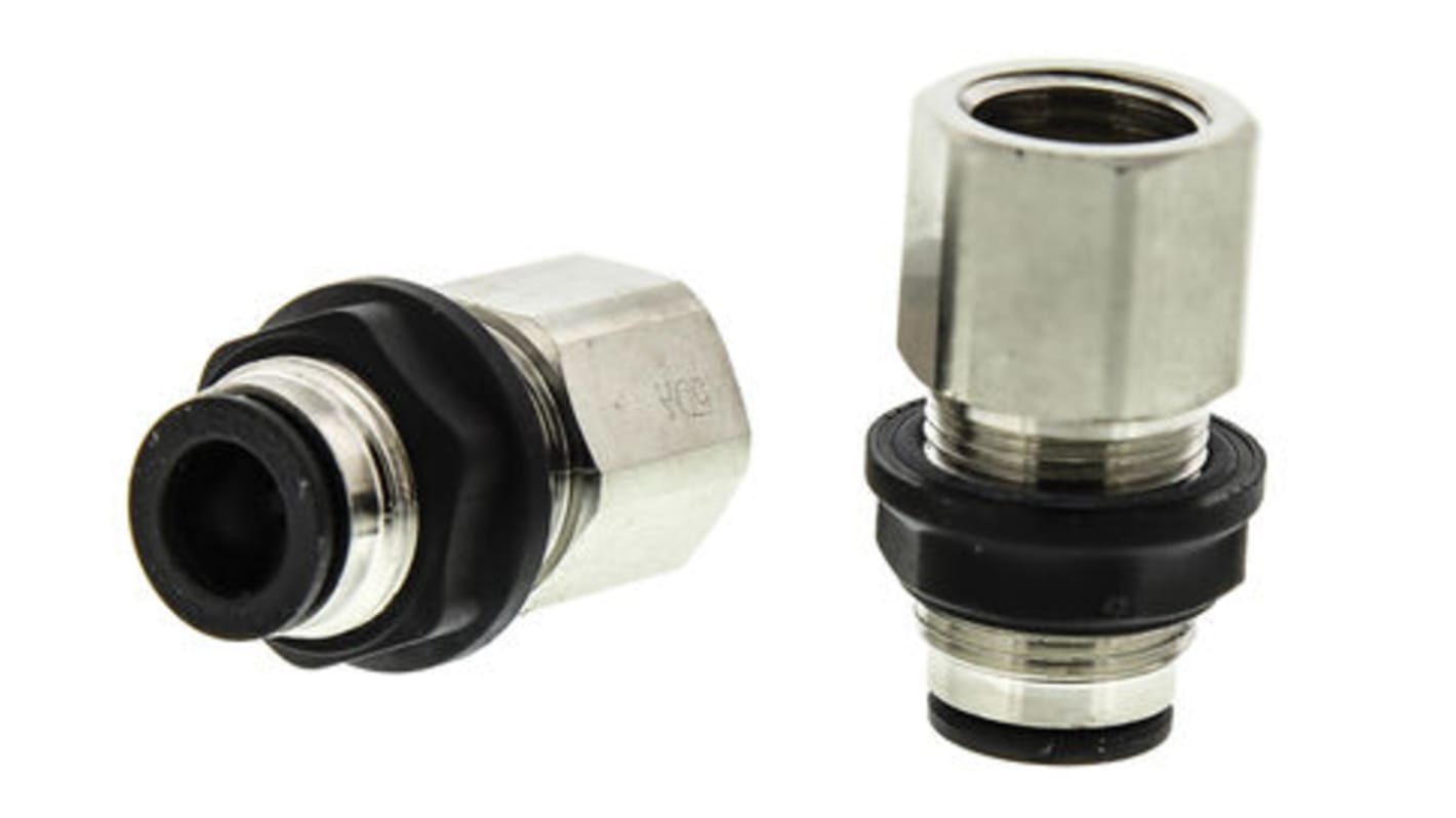 Legris LF3000 Series Straight Threaded Adaptor, G 1/2 Female to Push In 16 mm, Threaded-to-Tube Connection Style