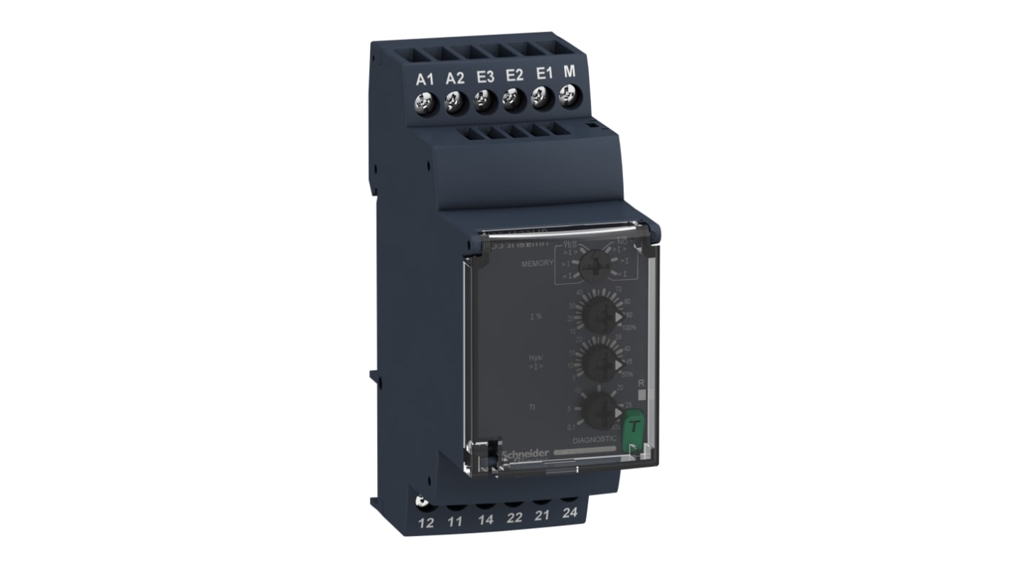 Schneider Electric Current Monitoring Relay, 1 Phase, DPDT, DIN Rail