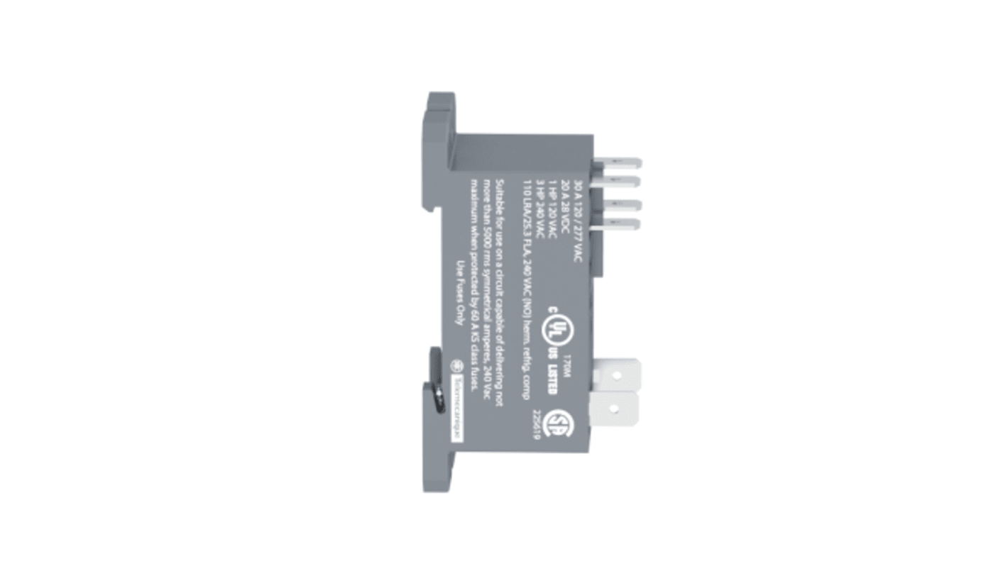 Schneider Electric DIN Rail Power Relay, 12V dc Coil, 30A Switching Current, DPST