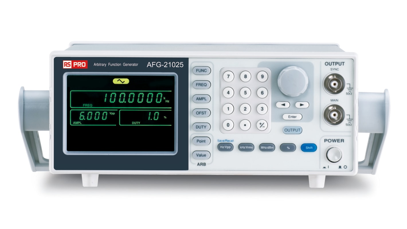 RS PRO Funktionsgenerator 0.1Hz → 25MHz  Digitalfrequenz, DKD/DAkkS-kalibriert