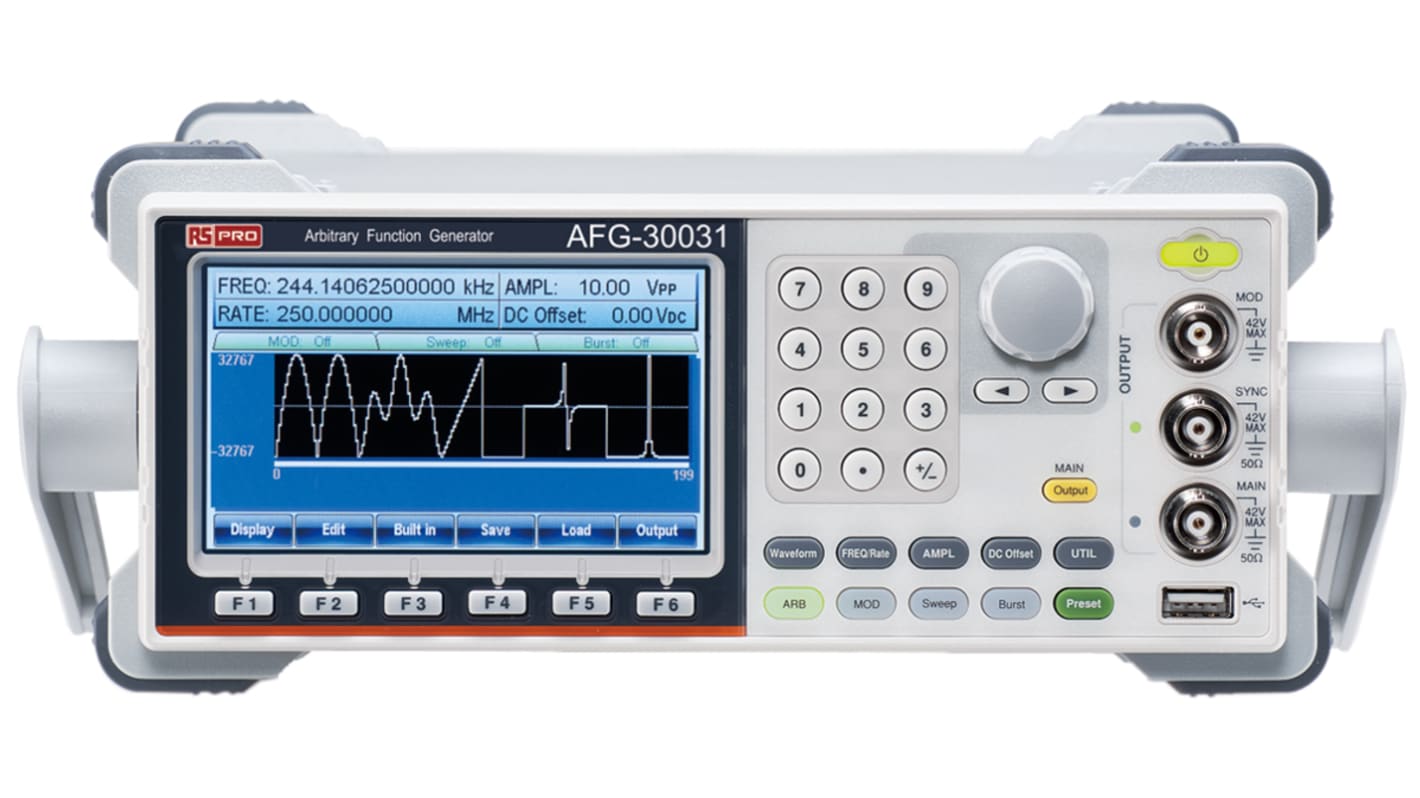 RS PRO AFG-3051 Function Generator, 50MHz Max, FM Modulation - RS Calibration