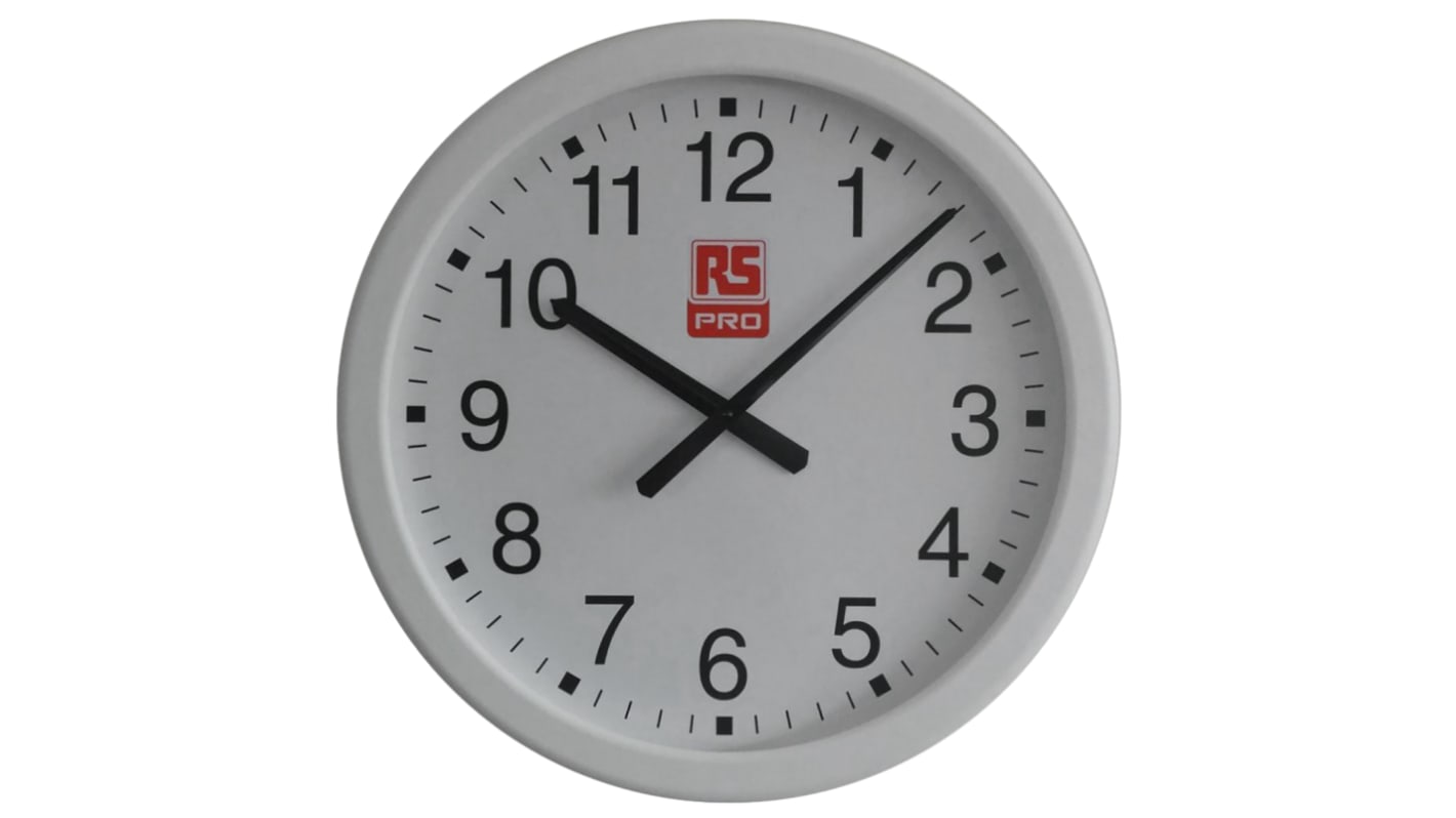 RS PRO White Analogue Wall Clock, 490mm Diameter