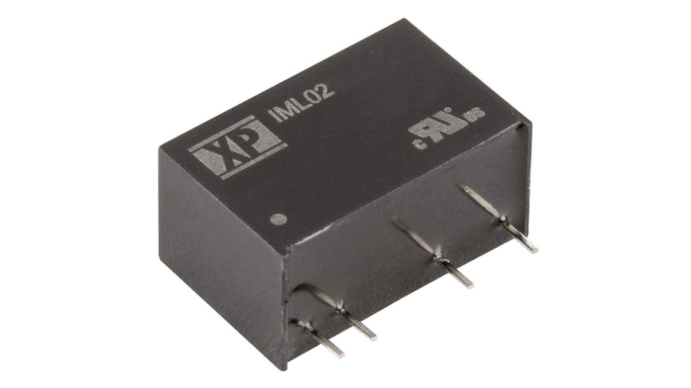 XP Power IML02 Isolated DC-DC Converter, ±5V dc/ ±200mA Output, 21.6 → 26.4 V dc Input, 2W, Through Hole, +85°C