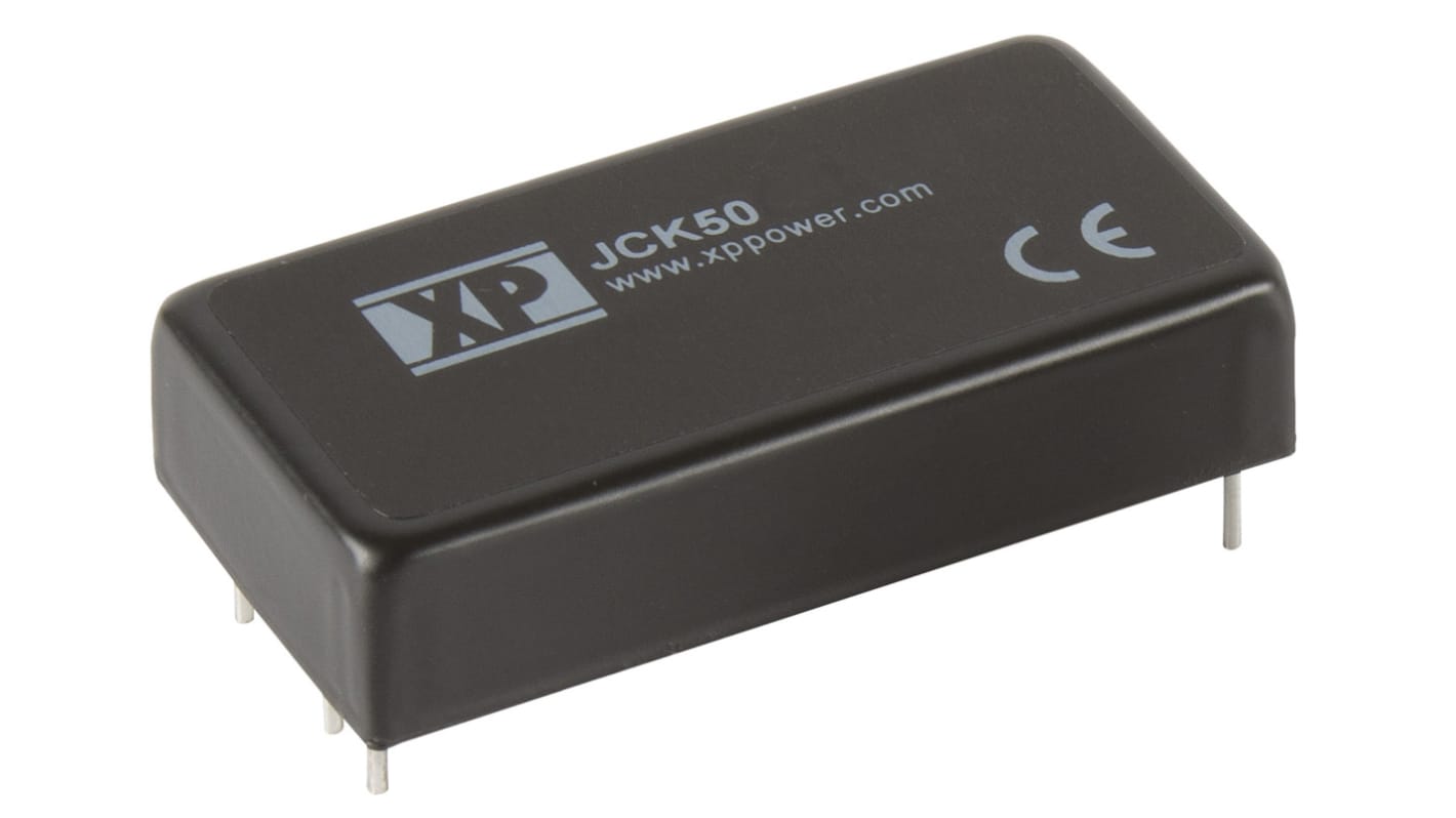 XP Power JCK50 DC-DC Converter, 3.3V dc/ 10A Output, 9 → 18 V dc Input, 50W, Through Hole, +95°C Max Temp -40°C