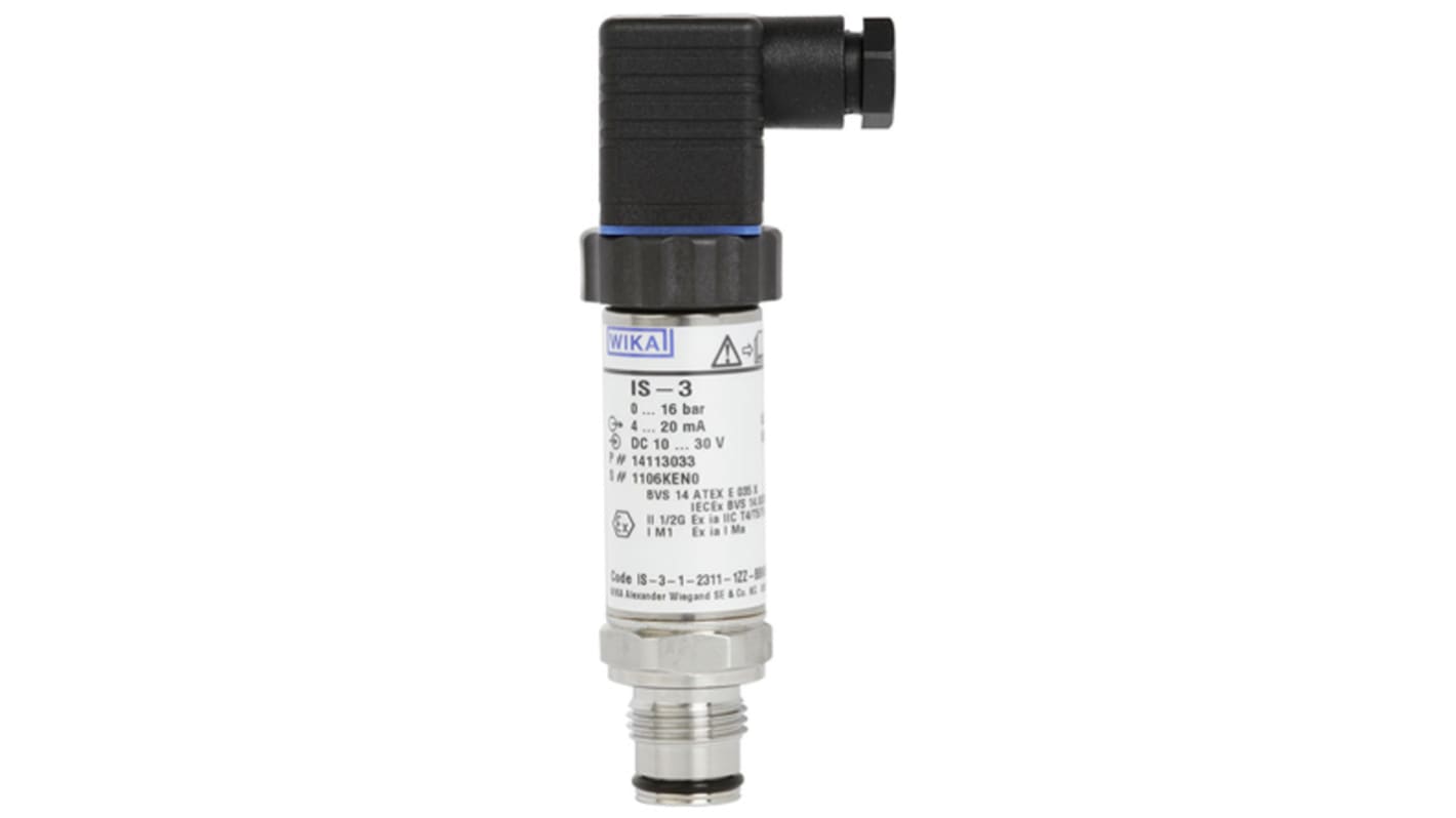 WIKA IS-3 Series Pressure Sensor, 0bar Min, 1bar Max, Analogue Output