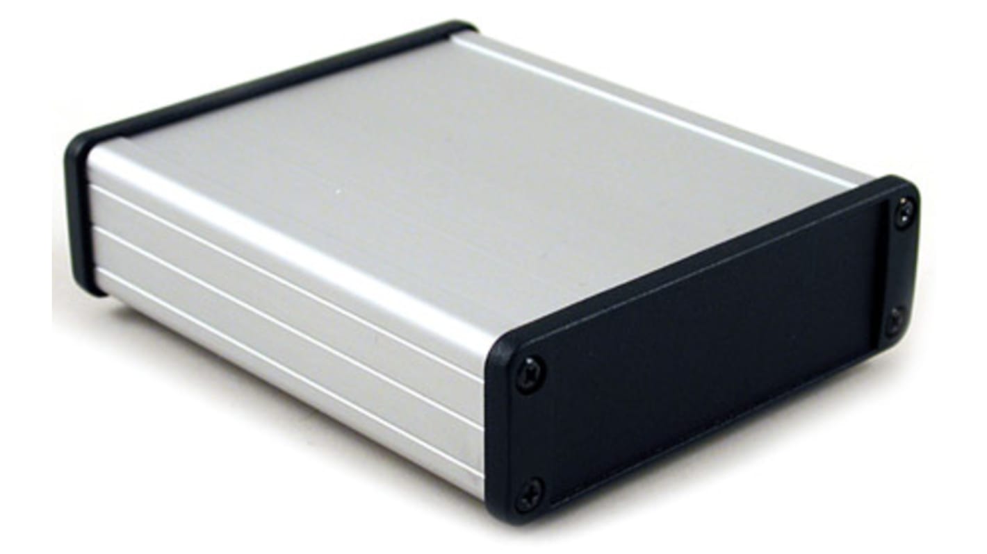 Caja Hammond de Aluminio Anodizado de plata, 107 x 131.2 x 34.9mm, IP54, Apantallada