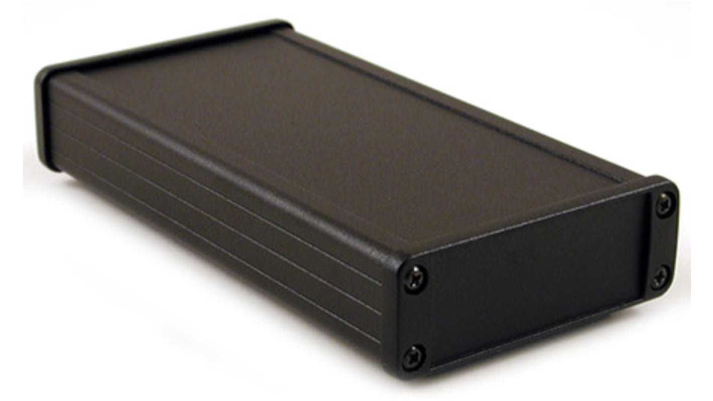 Hammond 1457 Series Black Aluminium Enclosure, IP54, Black Lid, 87 x 171.2 x 31.4mm