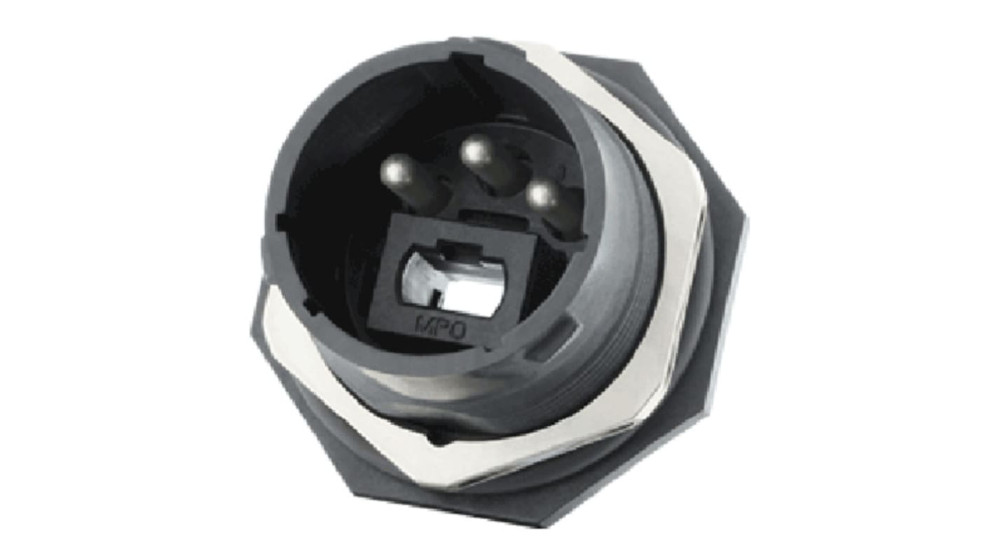 Souriau Circular Connector, 3 + MPO Contacts, Panel Mount, Plug, Male, IP68, IP69K, UTS Series