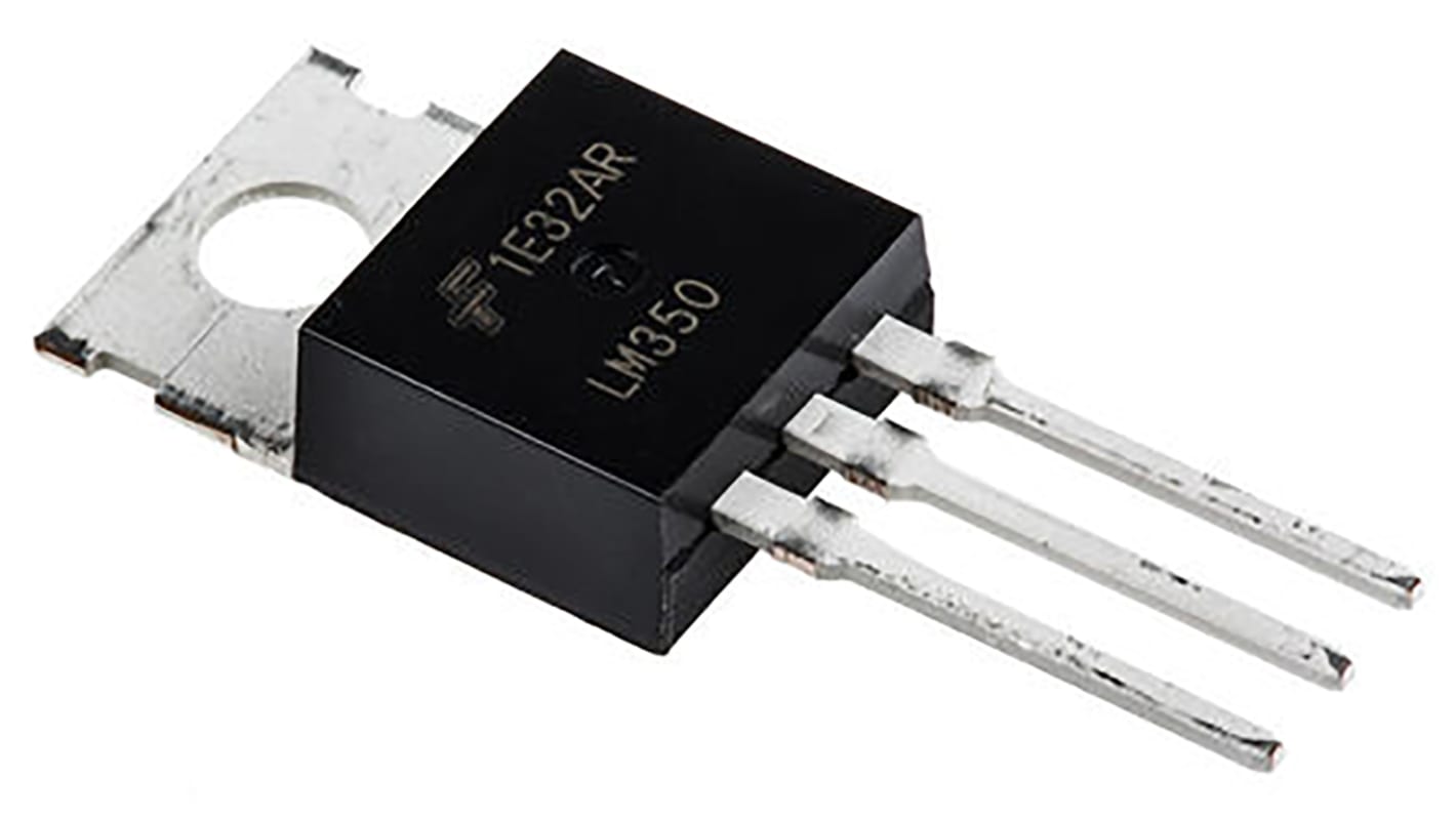 Regulador de tensión lineal, LM350T, Ajustable 3A 1,2 → 33 V TO-220AB 3 pines