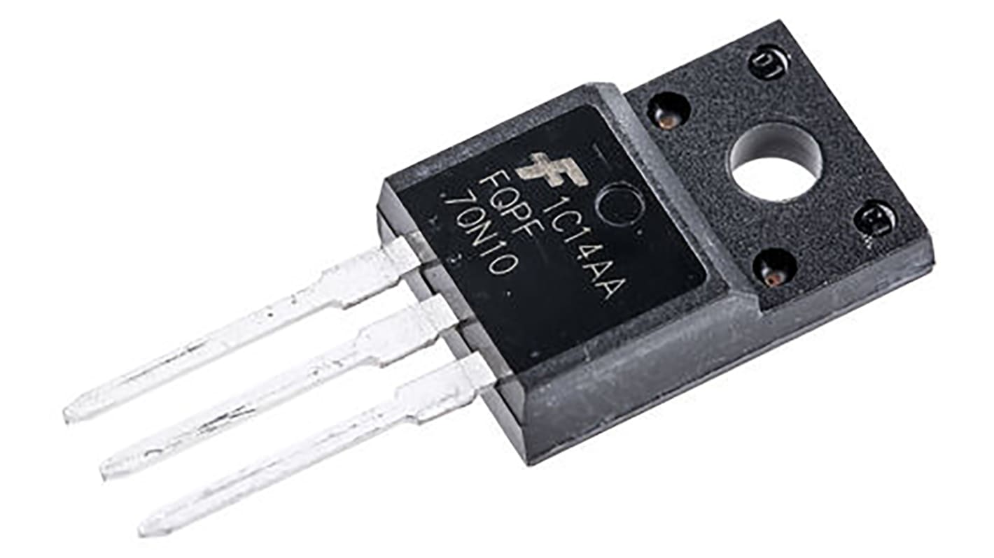 N-Channel MOSFET, 35 A, 100 V, 3-Pin TO-220F onsemi FQPF70N10