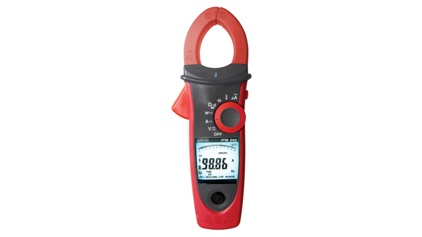 RS PRO Clamp Meter, 1mA dc, Max Current 600A ac