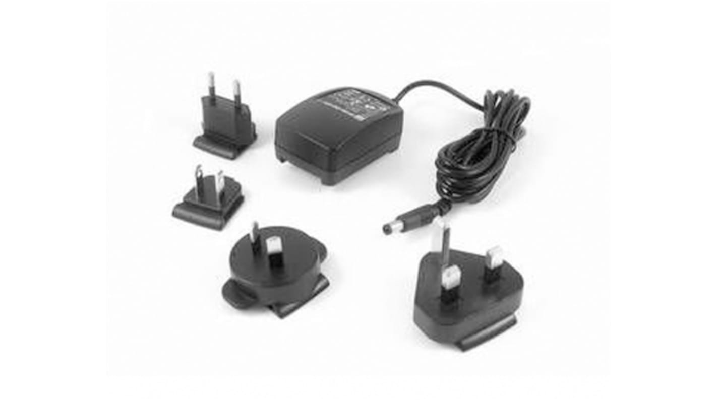 Adapter AC/DC Uwy 5V dc Iwy 2.4A Złącze 2,1 x 5,5 x 10 mm, biegun dodatni w środku 12W typ wtyczki: Wtyczka globalna