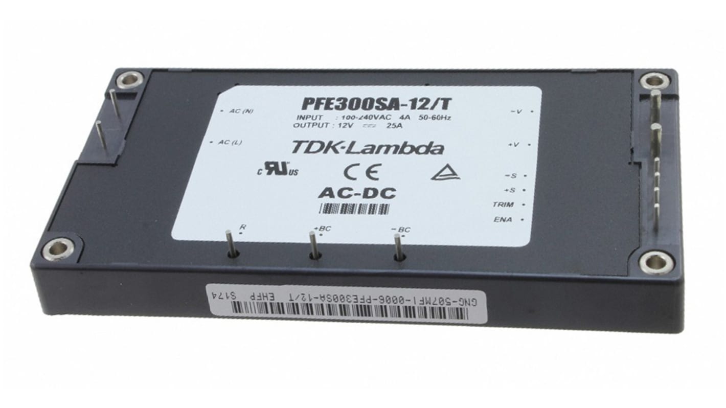 TDK-Lambda Switching Power Supply, PFE500SA-28, 28V dc, 18A, 504W, 1 Output, 85 → 265V ac Input Voltage