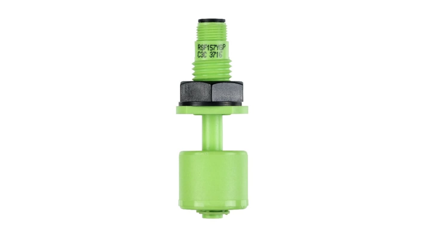 Sensata Cynergy3 RSF150 Series Vertical Polyvinylidene Fluoride Float Switch, Float, NO/NC, 300V ac Max, 300V dc Max