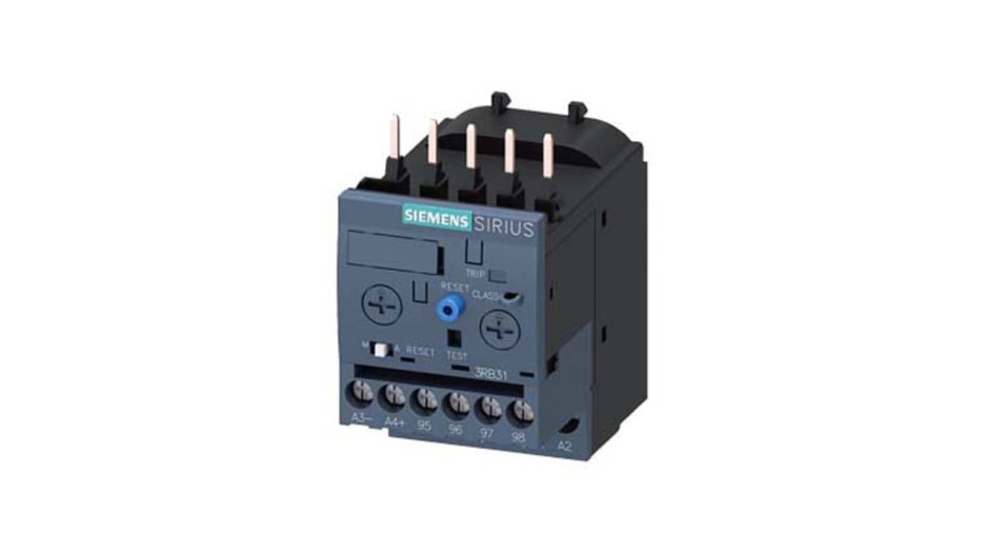 Siemens 3RB Overload Relay 1NO + 1NC, 4 A F.L.C, 4 A Contact Rating, 0.1 W, 3P, SIRIUS Innovation