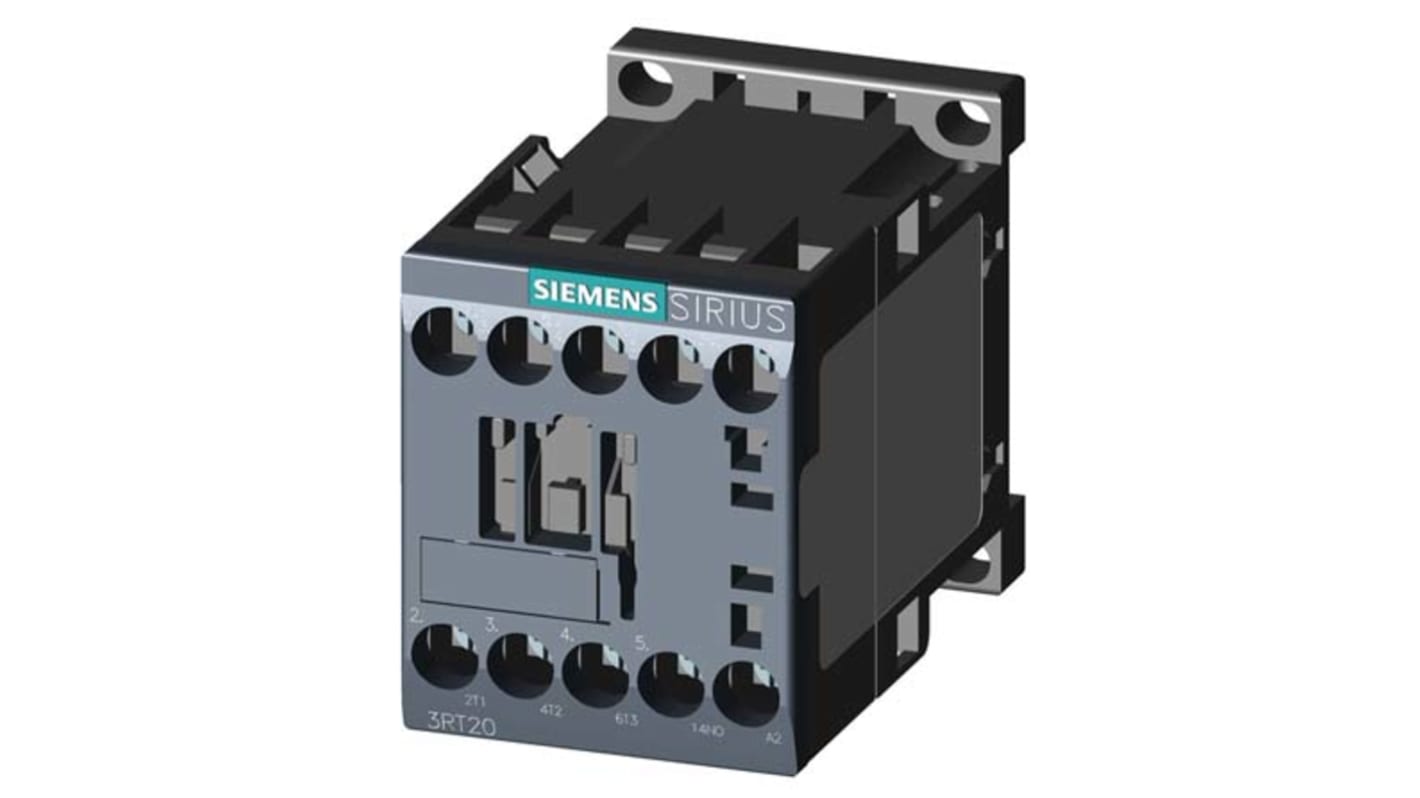 Contattore Siemens, serie 3RT2, 3 poli, 3 NO, 7 A, 3 kW, bobina 110 V c.a.