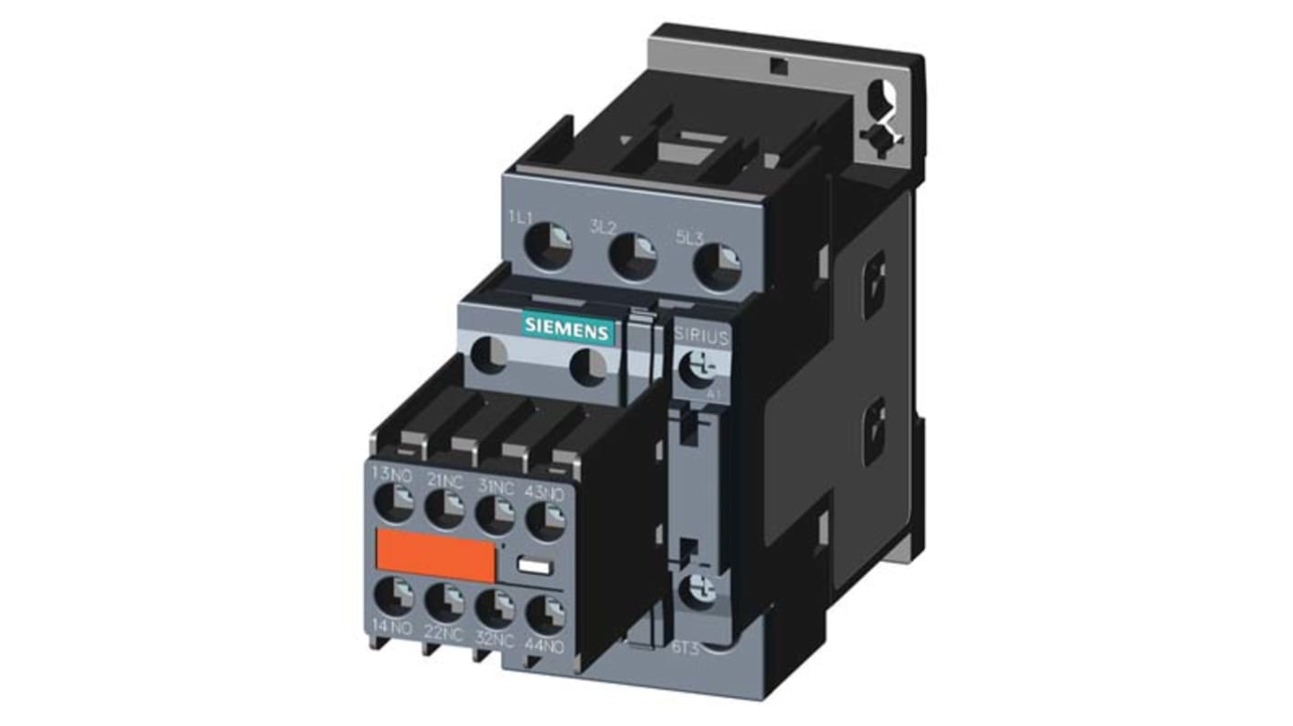 Siemens SIRIUS 3RT2 Leistungsschütz / 230 V ac Spule, 3 -polig 3 Schließer, 690 V ac / 12 A