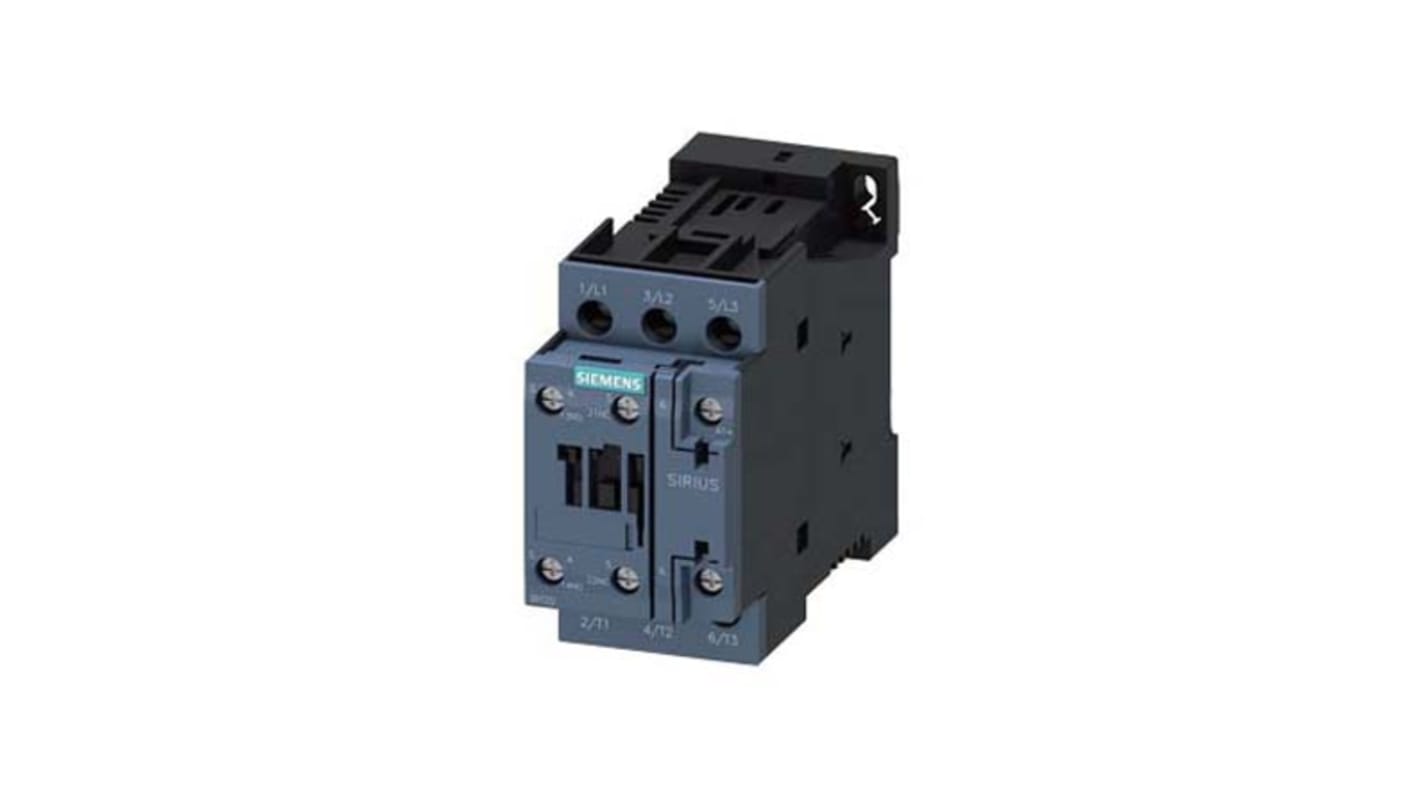 Siemens 3RT2 Series Contactor, 230 V ac Coil, 3-Pole, 25 A, 11 kW, 3NO, 690 V ac