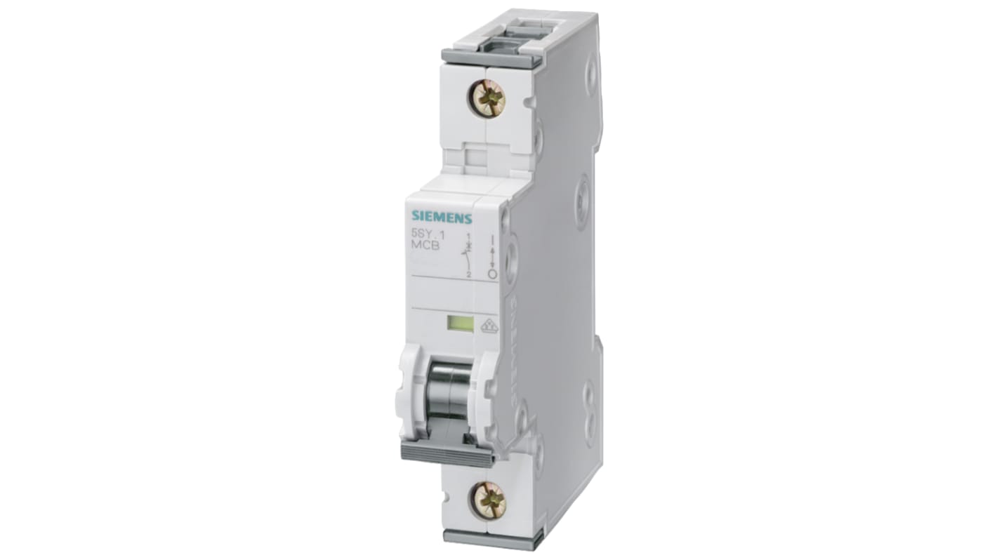 Disjoncteur Siemens 5SY4 1P, 1A, pouvoir de coupure 10 kA, montage rail DIN