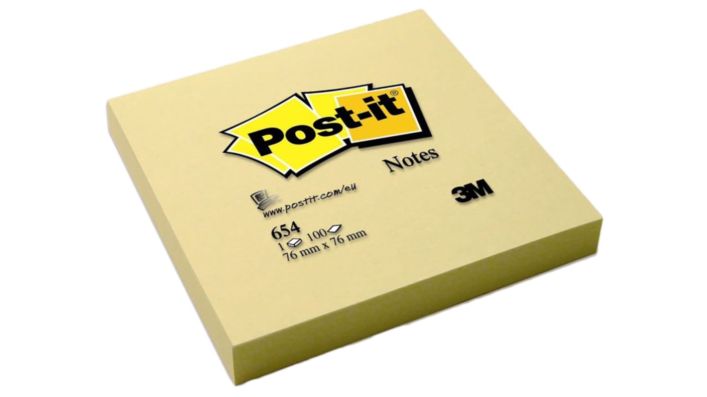 Nota adhesiva Post-It 23612, Amarillo, 76 x 76mm