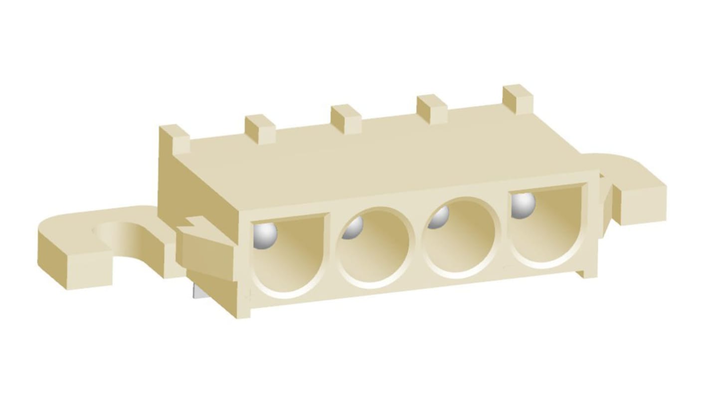 Embase pour CI TE Connectivity, Universal MATE-N-LOK, 4 pôles , 6.35mm 1 rangée, 19.0A, Angle droit