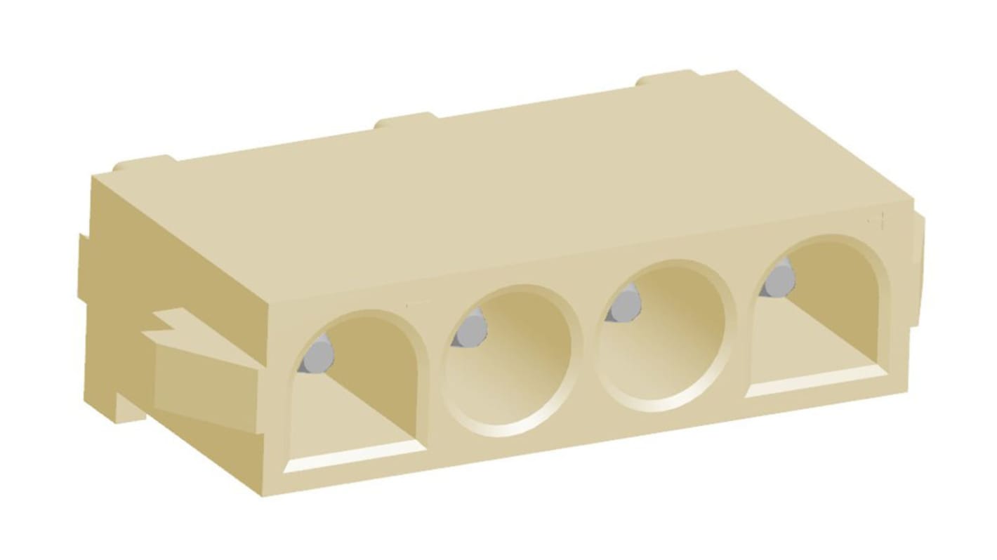 Conector macho para PCB TE Connectivity serie Universal MATE-N-LOK de 4 vías, 1 fila, paso 6.35mm, para soldar,