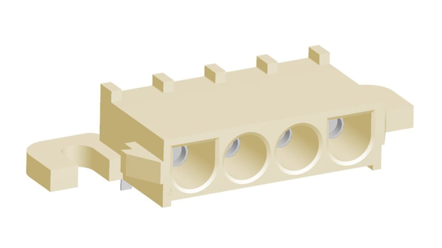 TE Connectivity Universal MATE-N-LOK Series Right Angle Through Hole PCB Socket, 4 Contact(s), 6.35mm Pitch, 1 Row(s),