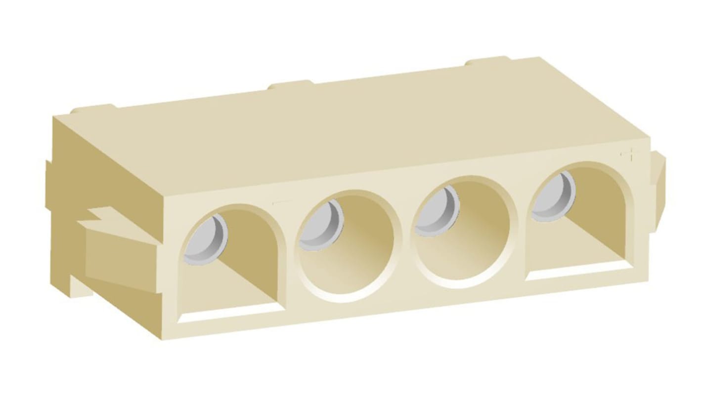 Conector hembra para montaje en PCB TE Connectivity serie Universal MATE-N-LOK de 4 vías, 1 fila, paso 6.35mm, para