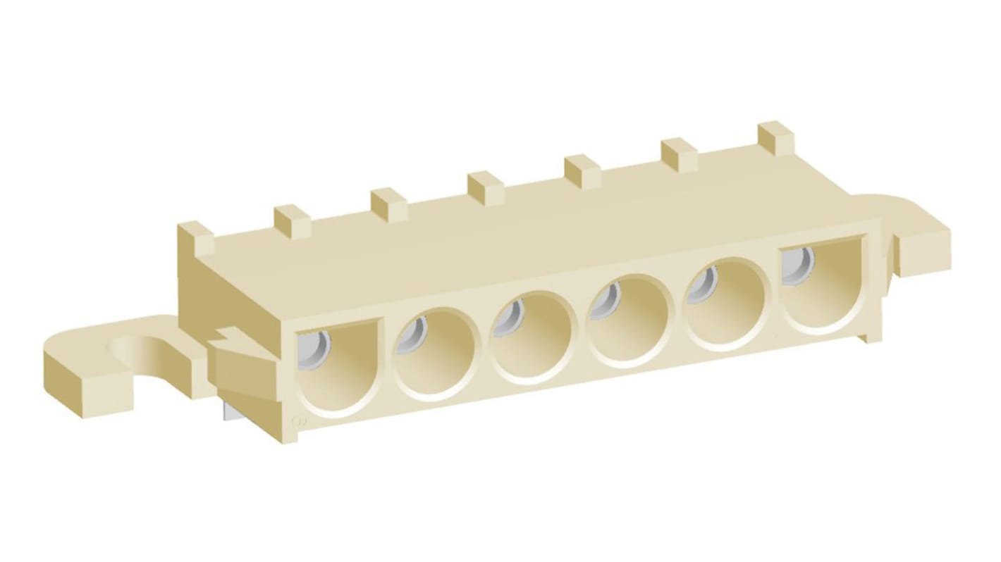 Conector hembra para montaje en PCB Ángulo de 90° TE Connectivity serie Universal MATE-N-LOK de 6 vías, 1 fila, paso
