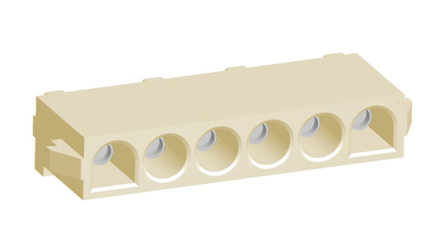 TE Connectivity Universal MATE-N-LOK Series Straight Through Hole PCB Socket, 6 Contact(s), 6.35mm Pitch, 1 Row(s),