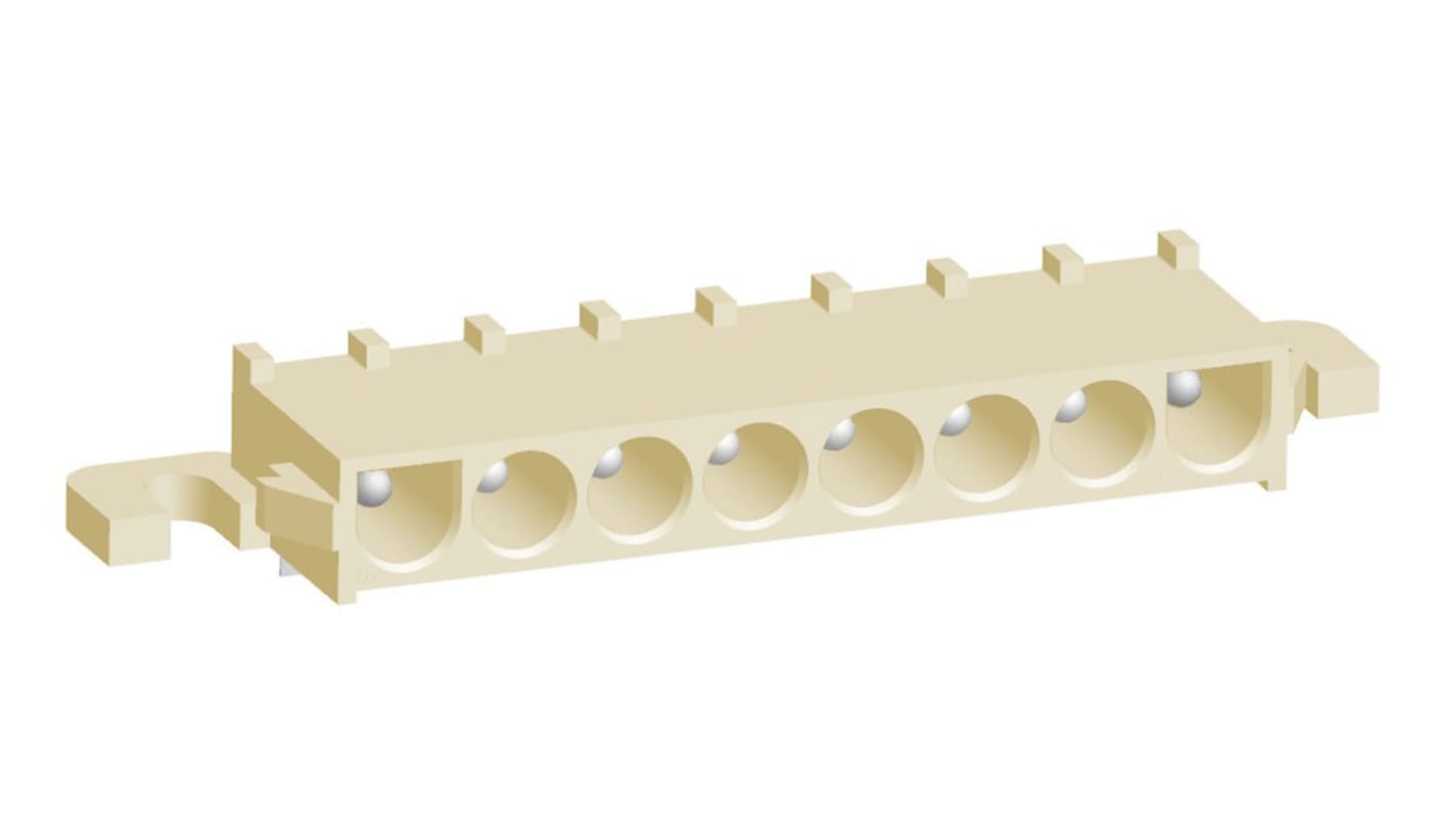 TE Connectivity Universal MATE-N-LOK Series Right Angle Through Hole PCB Header, 8 Contact(s), 6.35mm Pitch, 1 Row(s),