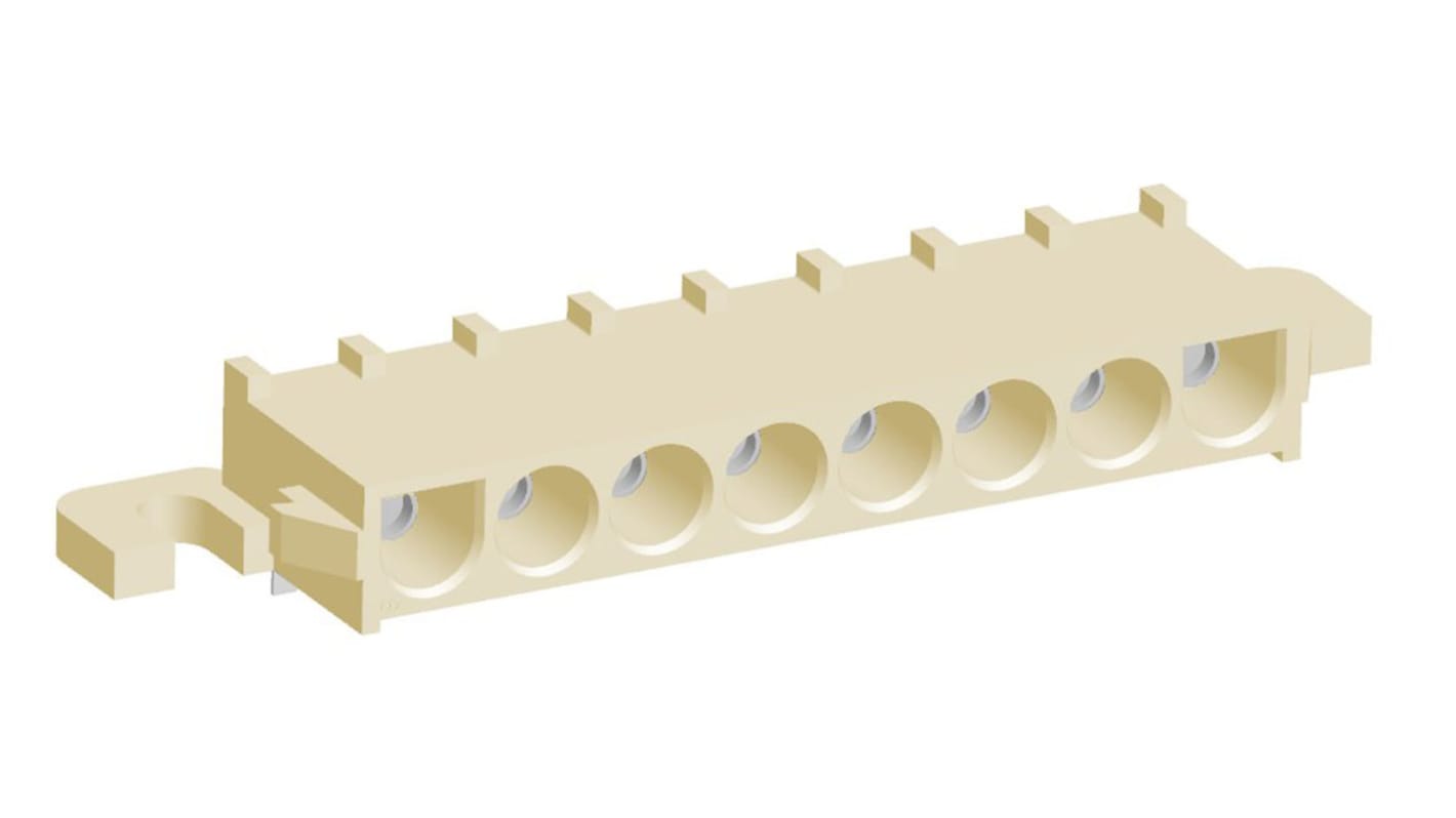 TE Connectivity Universal MATE-N-LOK Series Right Angle Through Hole Mount PCB Socket, 8-Contact, 1-Row, 6.35mm Pitch,