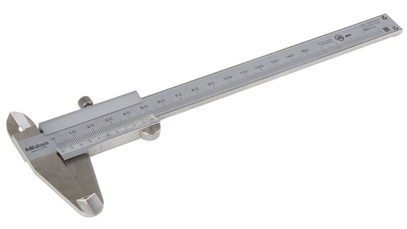 Calibre Vernier Mitutoyo, 530122, 150mm, 0,02 mm, Métrico, con Calibrado UKAS RS