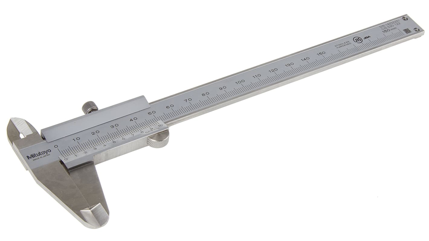 Calibre Vernier Mitutoyo, 530-122, 150mm, 0,02 mm, Métrico, con Calibrado UKAS