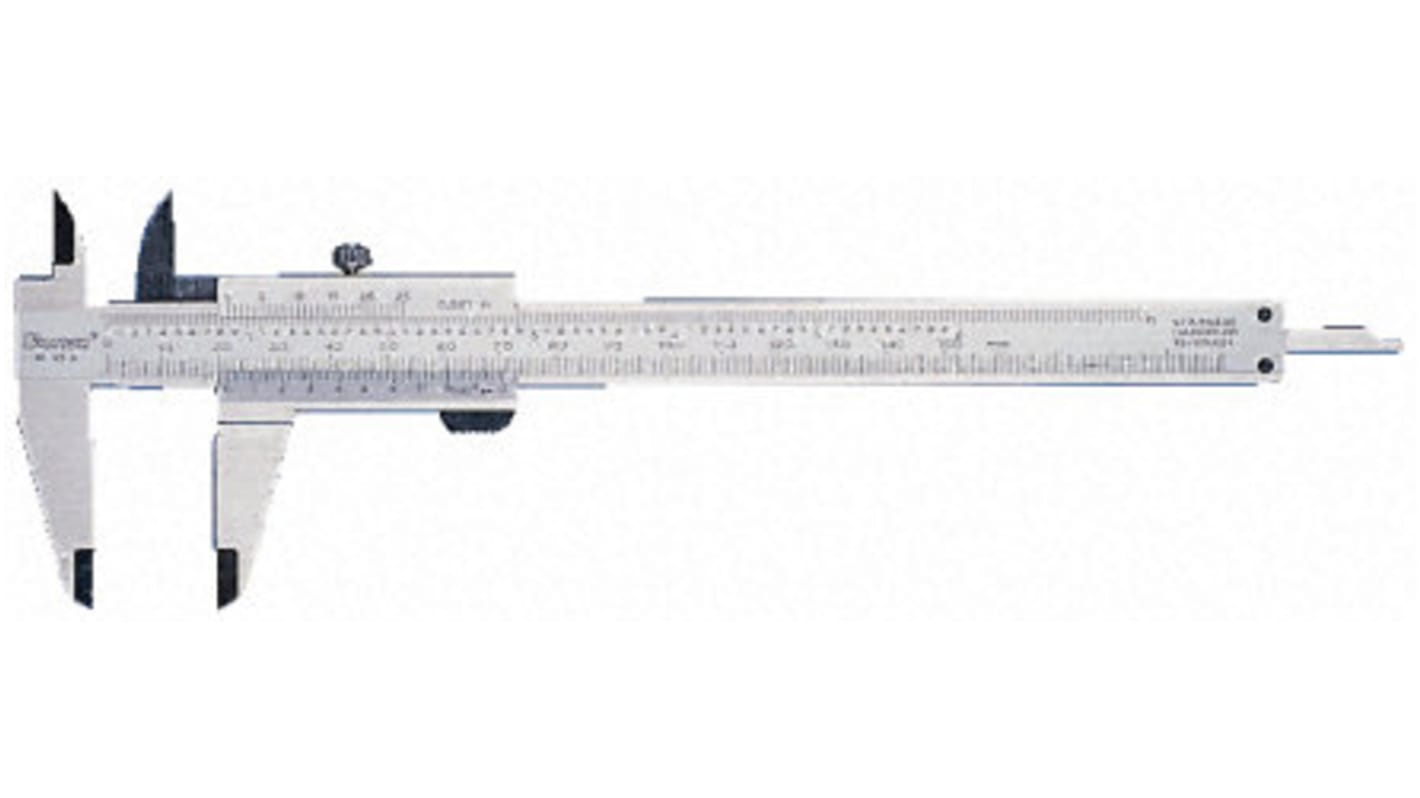 Posuvné měřítko DW990 Pomocná stupnice, kapacita: 150mm, přesnost: ±0,02 mm, Metrické, typ displeje: Analogové