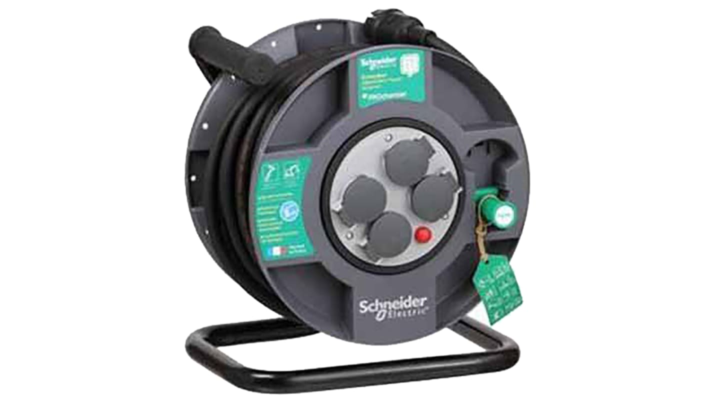 Schneider Electric 40m 4 Socket Type E - French Extension Reel, 230 V, IP44