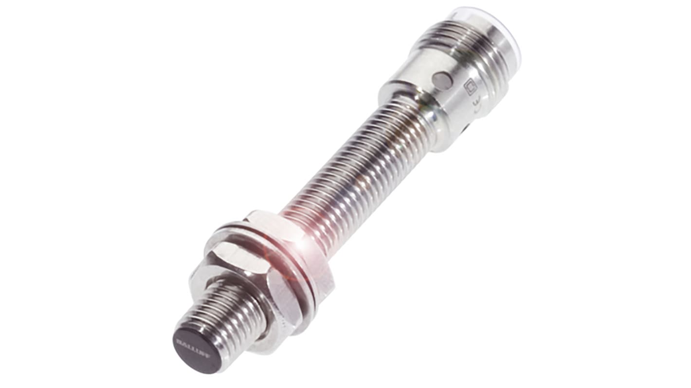 BALLUFF Inductive Barrel-Style Proximity Sensor, M8 x 1, 3 mm Detection, PNP Output, 10 → 30 V dc, IP67