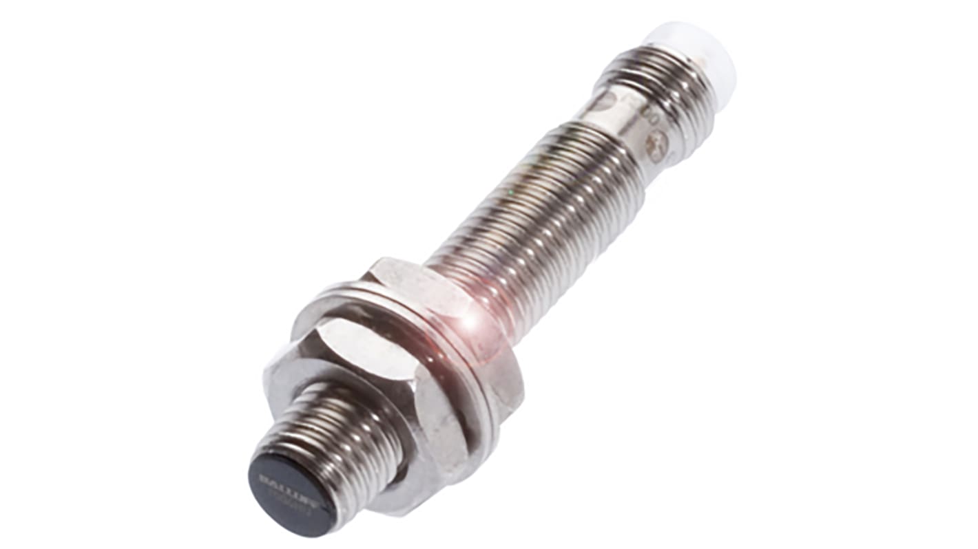 BALLUFF Inductive Barrel-Style Proximity Sensor, M8 x 1, 2 mm Detection, PNP Output, 10 → 30 V dc, IP68