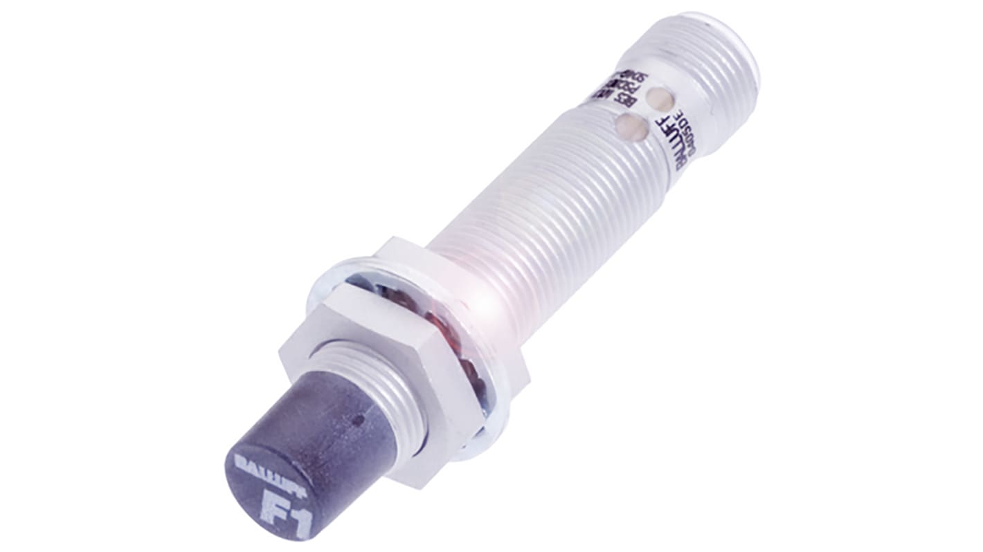 Sensor de proximidad BALLUFF, M12 x 1, alcance 8 mm, salida PNP, 10 → 30 V dc, IP67, 2kHz