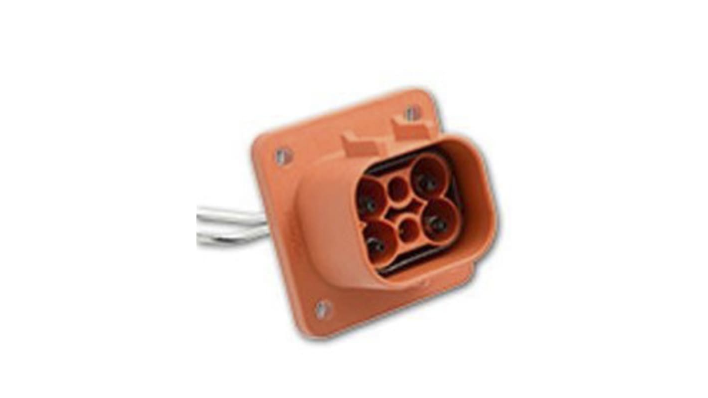 Conector para vehículos eléctricos Hembra 4 contactos, Recto, Montaje en Panel, 800V, 13 to 70A, IP67