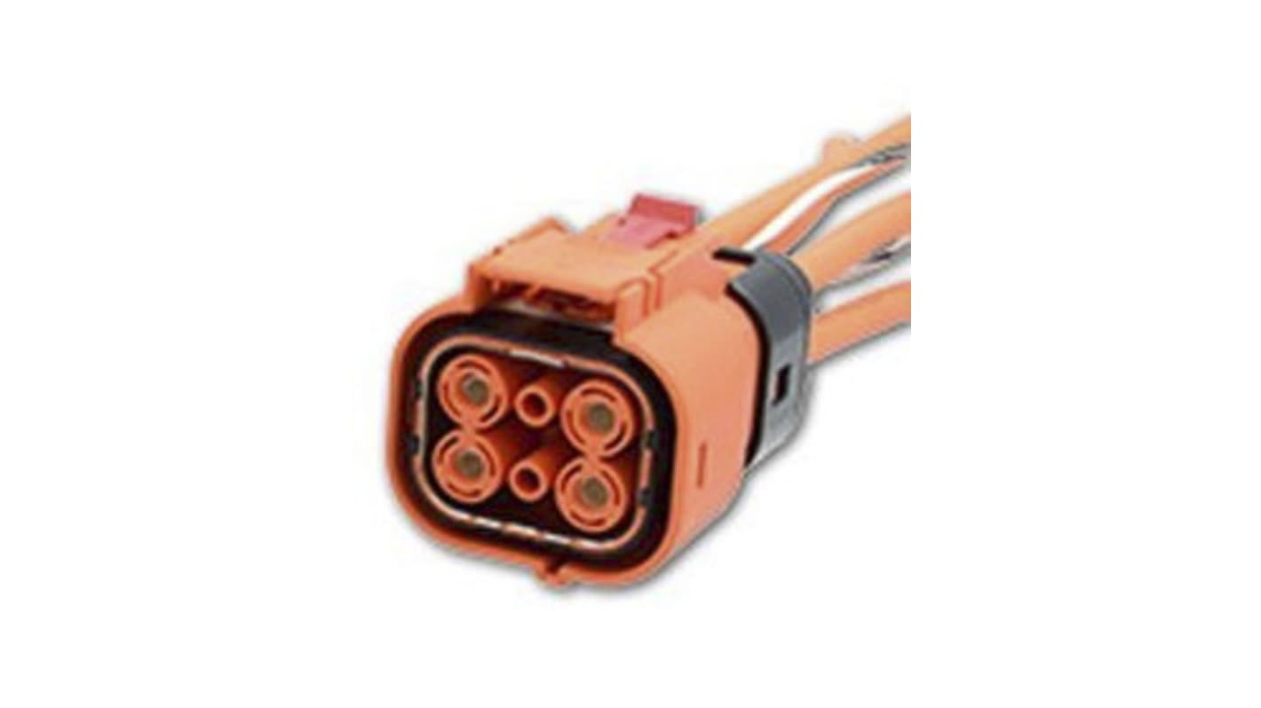 Conector para vehículos eléctricos Macho 4 contactos, Recto, Montaje de Cable, 800V, 13 to 70A, IP67