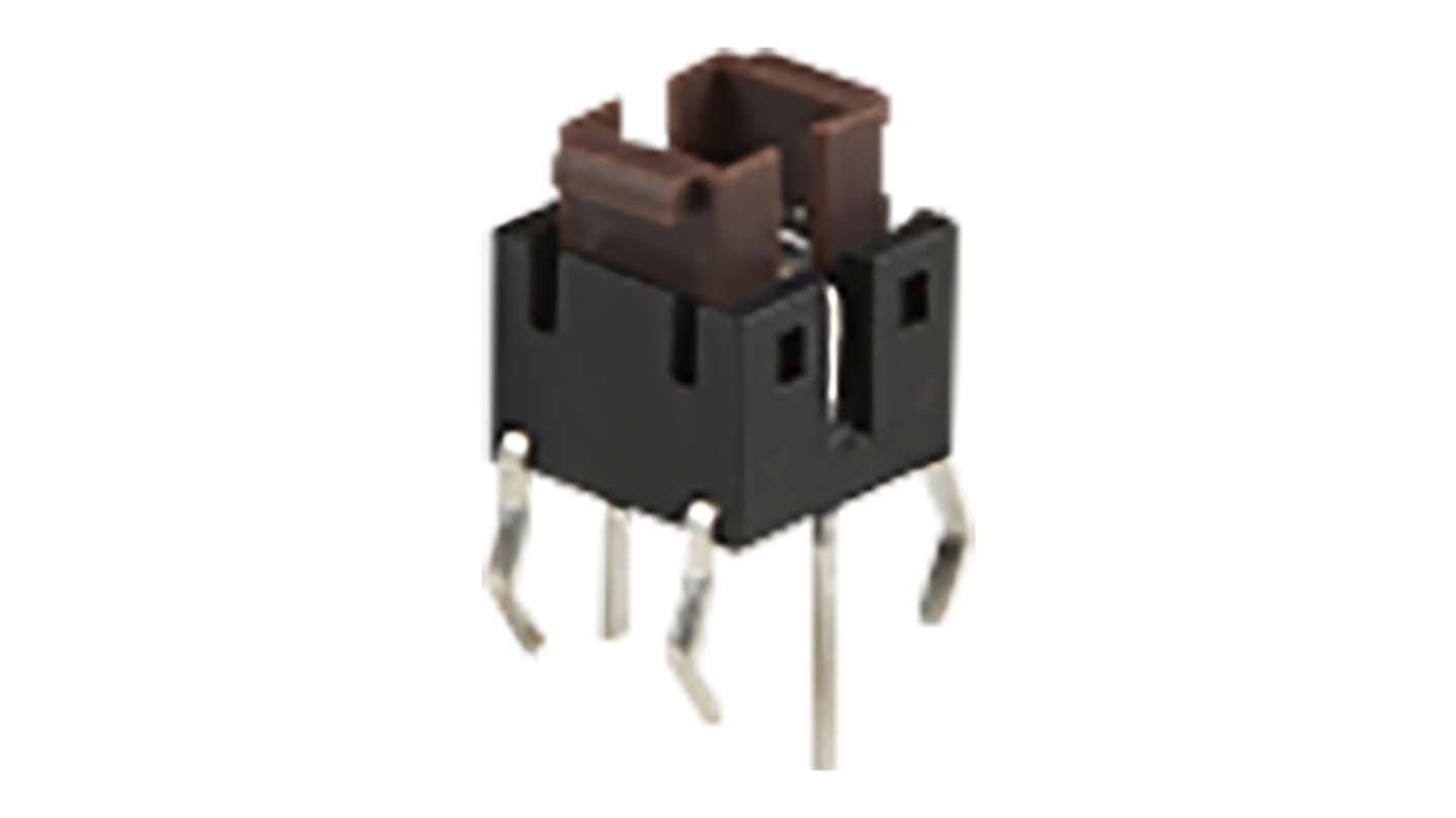 TE Connectivity Brown Rectangular Tactile Switch, SPST 50 mA 2.2mm Through Hole